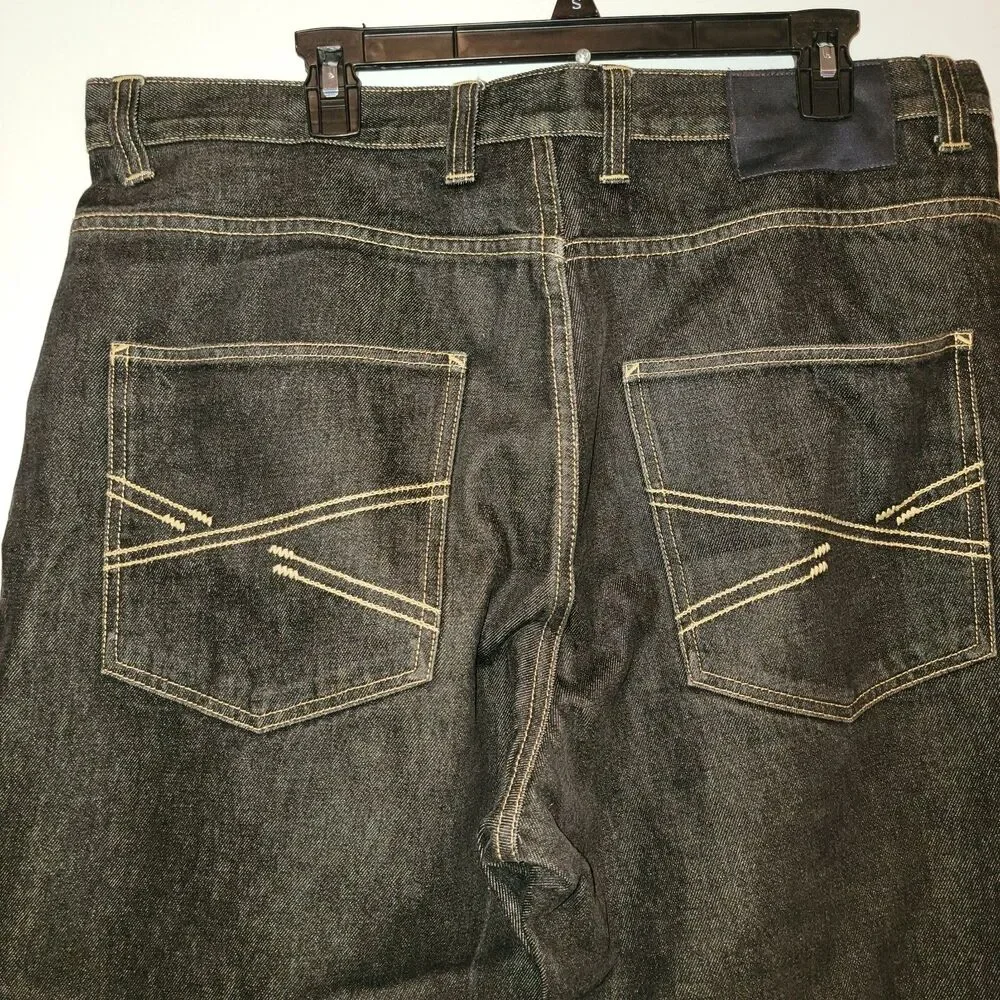 Reverb Jeans Men 36x34 Black Y2K Baggy Straight Leg Relax Fit 100% cotton Denim